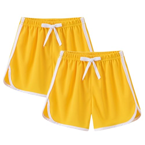 2 Pack Girls Athletic Shorts Girls Soccer Running Performance Active Sports Basketball Dolphin Shorts Cotton Short Pants