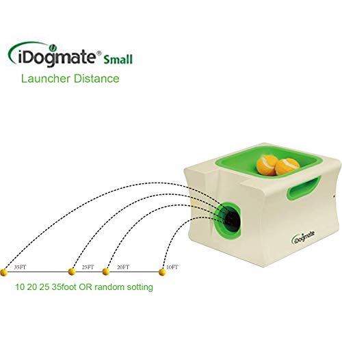 IDOGMATE Automatic Ball Launcher Dog Toy, Ball Thrower for Small Dog (Small Machine with 3 Balls)