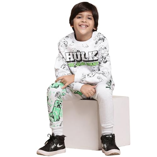 Image of Kidsville Minecraft Printed Regular Fit Grey Ploycotton Boy's Jogger