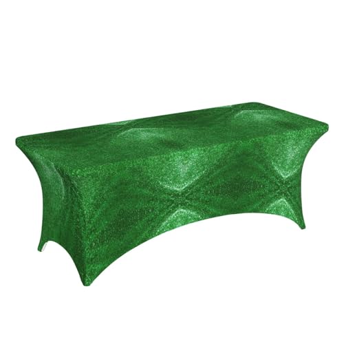 Nappe de salle à manger verte à paillettes : la solution lavable et sans plis