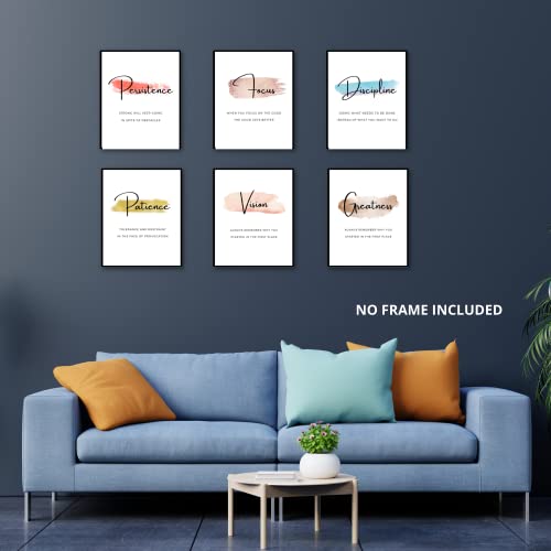 Inspirational Wall Art - Motivational Wall Art For Office & Classroom Wall Decor - Inspirational Quotes & Sayings - Daily Affirmations For Men, Women & Kids - Inspirational Poster Prints For Room - 8X10”, Set Of 6 Made In Usa (Unframed) #TOP2