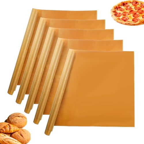 5 Pièces 60 x 40 cm Feuille Feuilles Revêtement Tapis de Papier Cuisson Sulfurisé Reutilisable Protection Barbecue four Grand Format Résistant en Téflon...