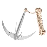 Generisch Enterhaken - Tragbarer Klappbarer Metall-Überlebensausrüstung - Angelhaken für Outdoor-Ausrüstung,für Marina, Kleinboot, Kanu, Ponton, Klettern, Wandern, Camping, Angeln