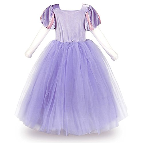 Obeeii Girls' Princess Tangled Dress Up Costume Cosplay Fancy Party Tutu Dress Halloween Christmas For 2-8 Years Purple #TOP2