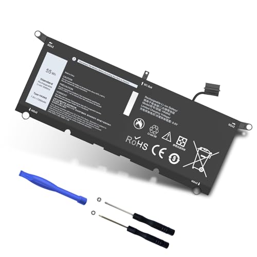 RUEMIU Upgraded 55Wh DXGH8 HK6N5 Laptop Battery Replacement for Dell XPS 13 7390 9370 9380 Inspiron 13 7390 7391 2-in-1 7490 5390 5391 Latitude 3301 Vostro 5390 5391 Series 0DXGH8 0H754V and More