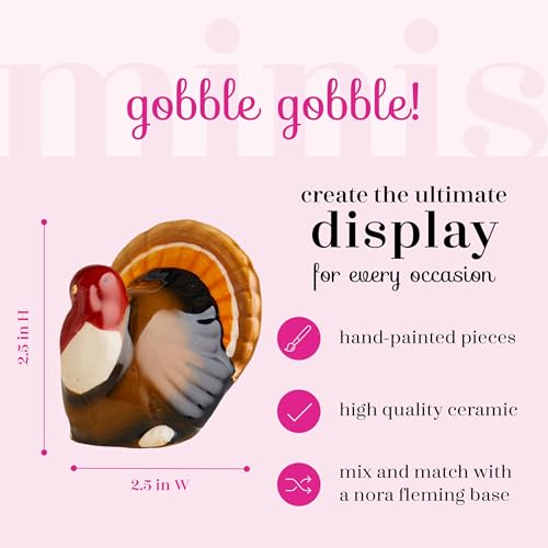 Nora Fleming Gobble Gobble (Turkey) - Hand-Painted Ceramic Thanksgiving Decor - Fall Minis for The Home and Office - Image 4