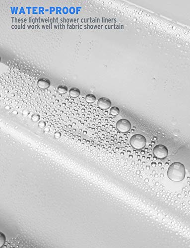 Amazer Shower Curtain Hooks Plastic Double Shower Curtain Rings And 72X72 Inches Peva 3G Shower Curtain Liner #TOP7