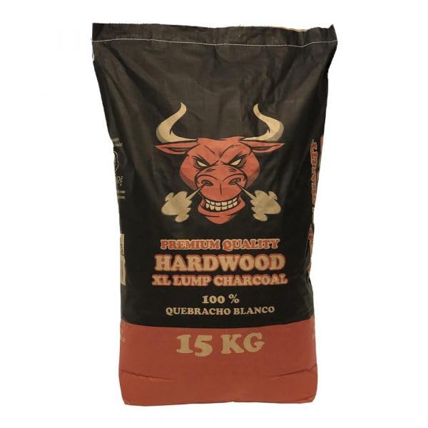 TORO - Carbón TORO para barbacoa, compuesto por quebracho blanco del Paraguay, ideal para cualquier tipo de cocción, el aroma realza sabores y perfumes, tamaño grande, 15 kg