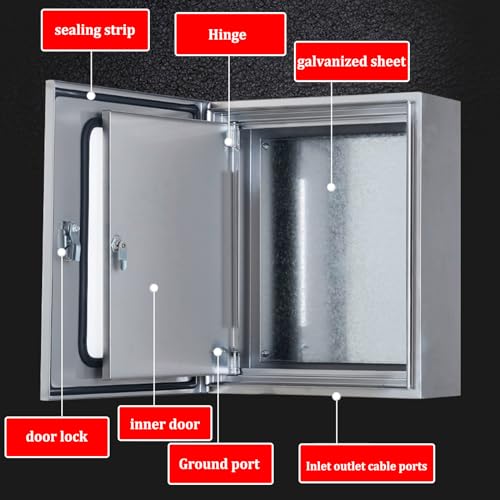 Caja de distribución eléctrica de Acero Inoxidable Resistente a la Intemperie con Puertas Dobles, Carcasa Exterior para disyuntores y Redes, solución de Montaje Seguro.