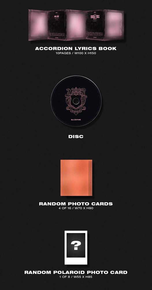 GENIE MUSIC BLACKPINK Kill This Love [Black Version] the 2nd Mini Álbum Photobook+Poster+Photo Zine+4 Polaroid Photocard+Set de pegatinas + Lirics (Extra BLACKPINK 5 fotocards+Pocket Mirror)