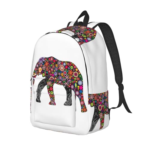 Mochila de viaje con estampado de elefante bolsa de computadora para mujer 2