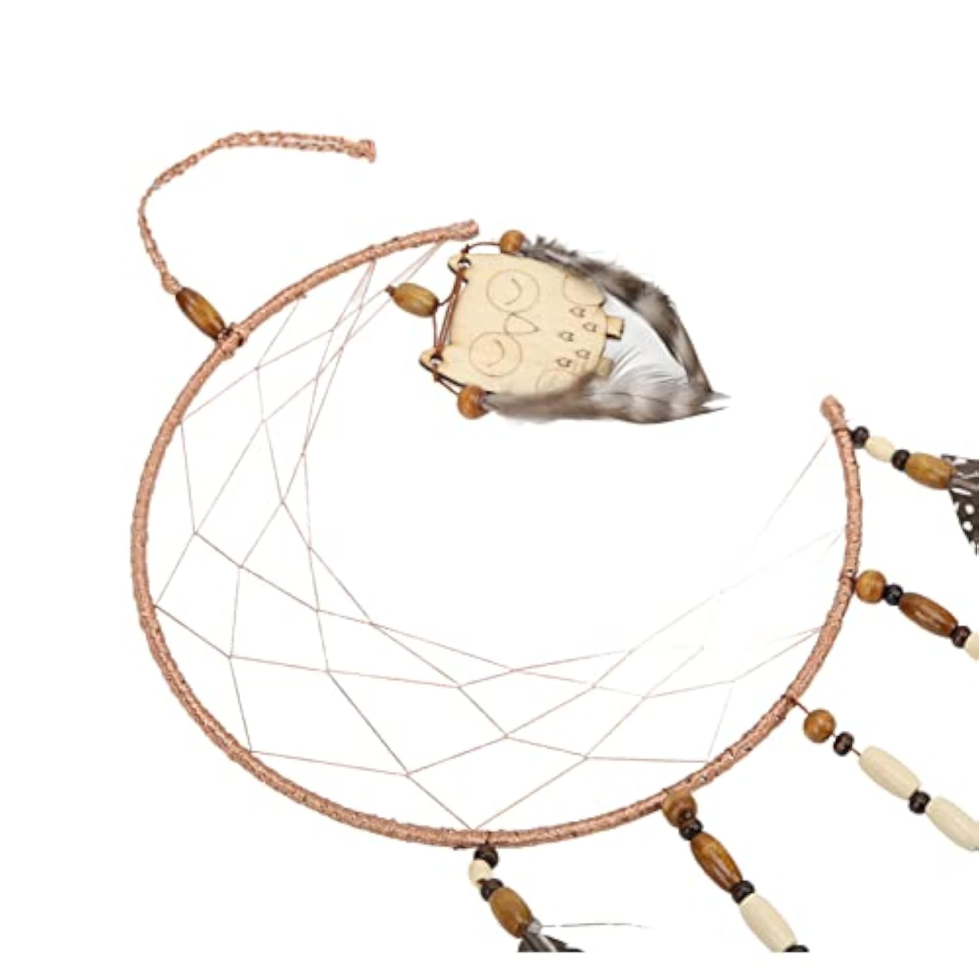 Wall-Mounted Dream Catcher with Owl Theme