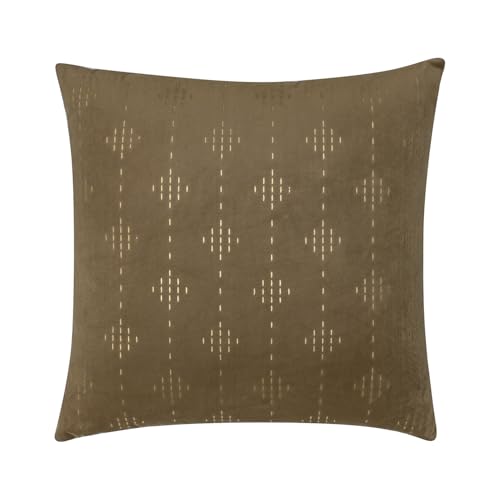 Image of Wakefit Designer Cushion Cover | 16x16 inch | Velvet Foil Print Fabric | Machine Washable | Pack of 1 | Twinkel Gold | Brown Fabric & Golden Print