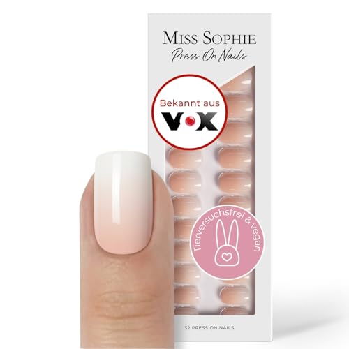 Original Miss Sophie Press On Nails | 32 Stück | Nude Babyboomer | Short Square | Für Fingernägel