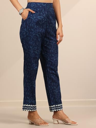 Image of Libas Printed Cotton Straight Kurta With Trouser and Dupatta
