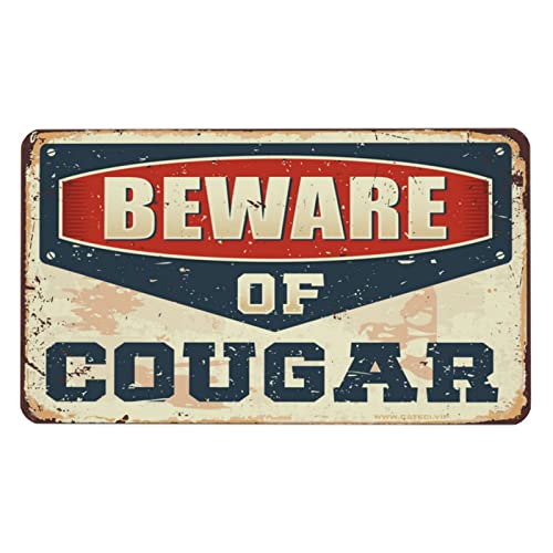 Tapis de souris de travail drôle Beware of Cougar pour bureau 36x60 cm