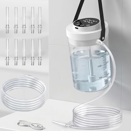 Electric Enema Kit, Portable Enema Machine for Colon Cleanse for Women Men Coffee, Electric Water Flow Speed Control with Tank, Hanging Strap and LCD Display, Pressure Spray, Internal Water Supply