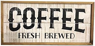 Parisloft Wood Coffee Signs Rustic Farmhouse Decorative Coffee Sign Plaque Wall Hanging Decor for Kitchen,Coffee Plaque for Restaurant,Shop,Coffee Bar 23''x1'x11''