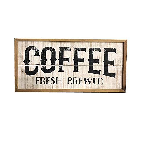 Parisloft Wood Coffee Signs Rustic Farmhouse Decorative Coffee Sign Plaque Wall Hanging Decor For Kitchen,Coffee Plaque For Restaurant,Shop,Coffee Bar 23''X1'X11'' #TOP12