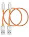 Lightning Charger, 2 Pack 25cm Short Nylon Braided F-color 8 Pin Lightning to USB Charger Cord Compact Connector for iPhone 6S 6 Plus 5s 5c 5, iPad 4 Air 2 mini 4, iPad Pro iPod touch 5 Orange