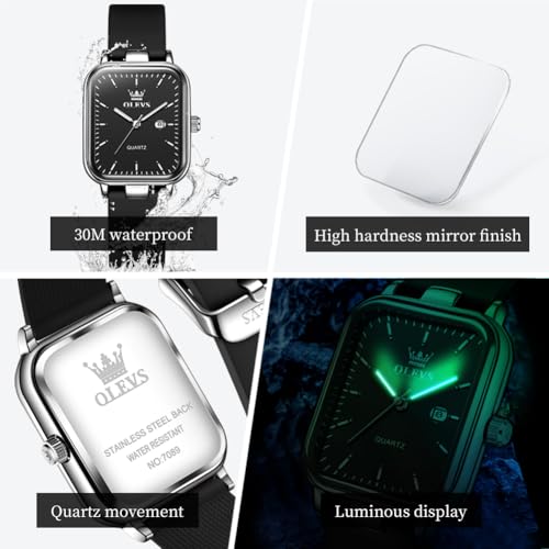 Image of OLEVS Watch for Women Analog Quartz Original Womens Watch Fashion Ultra Thin Minimalist Silicone Strap Waterproof Slim Watches for Ladies