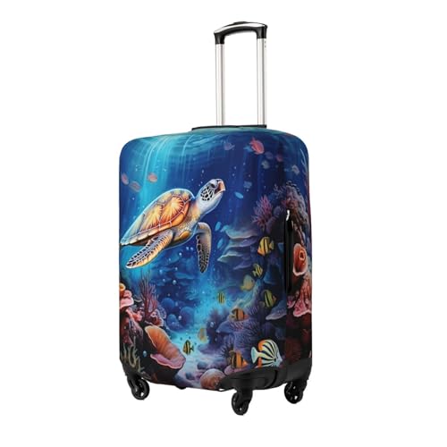 Ocean Turtle Travel Luggage Cover Elastic Suitcase Covers Washable Anti Scratch Luggage Dust Covers Protector, Fits 25-28 inch Luggage, L2