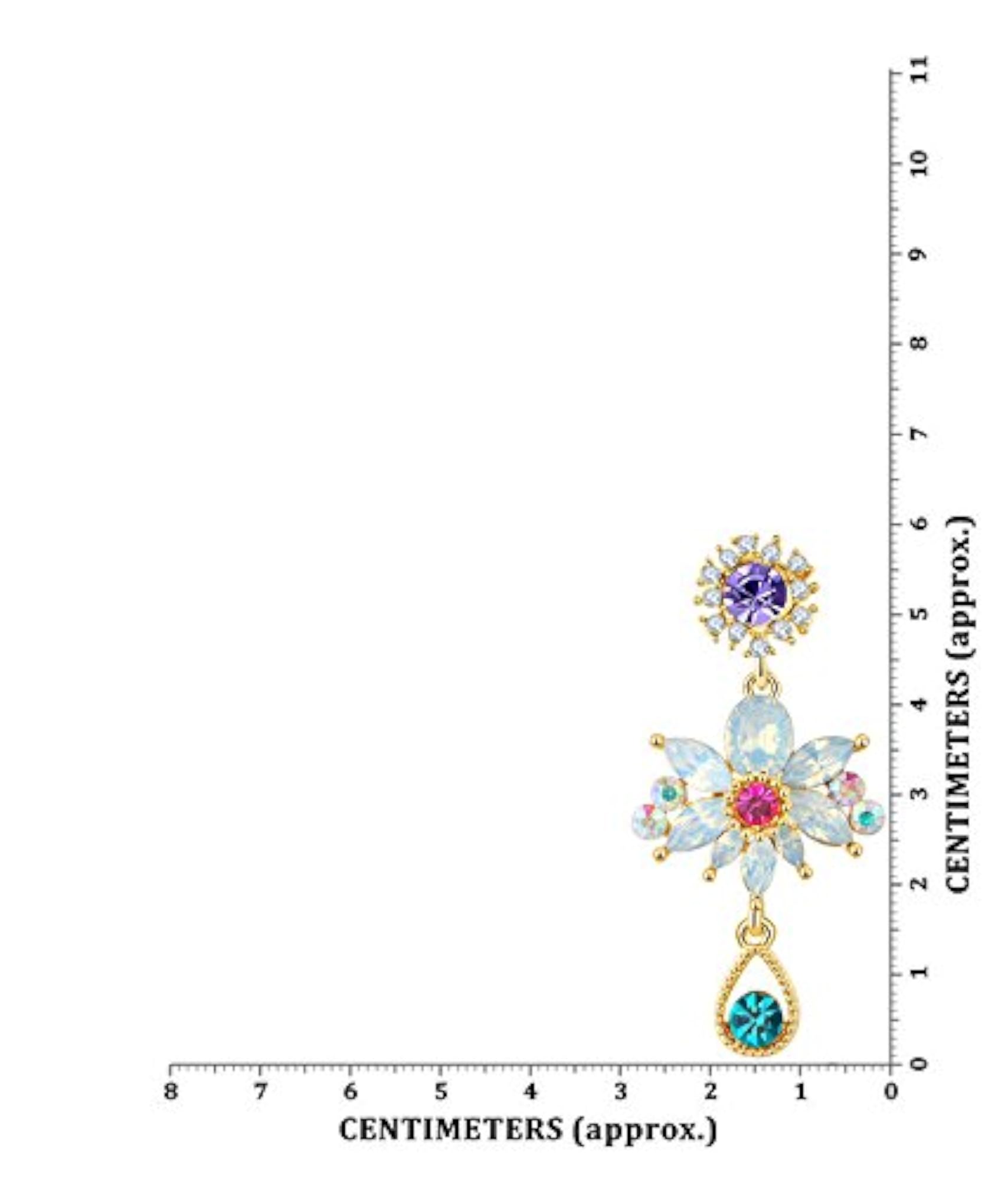 Opal Folklore Gemstone Floral Dangle Earrings Set