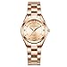 Produktbild Damen Uhren, L'ananas Frauen Klassisch Elegant Strass Rostfreier Stahl Uhrenarmband Quarz Armbanduhren Women Watches Wristwatches (Roségold)