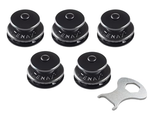 New Marine Tenax Knöpfe schwarz 5 Oberteile + 1 TENAX-Schlüssel