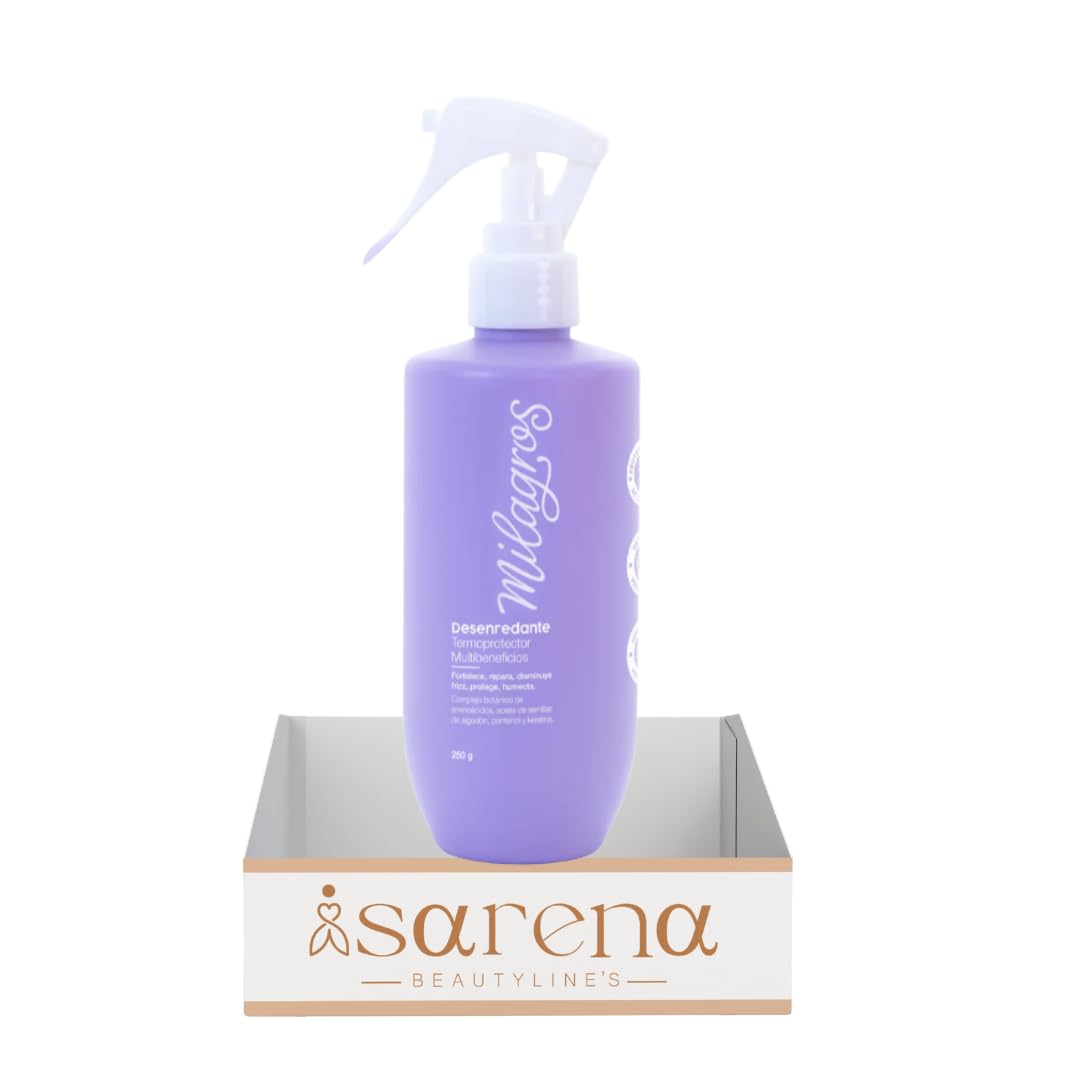 Anti-Frizz Repairing, detangler Thermoprotector Milagros, Hydrating Formula with Panthenol and Keratin, 8.45 oz Termoprotector Milagros Desenredante, Antifrizz