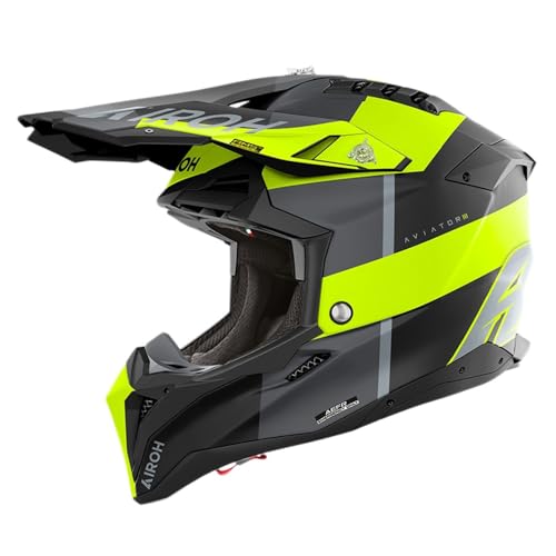 AIROH Aviator 3 Monarch le casque de cross haut de gamme Jaune Mat XL