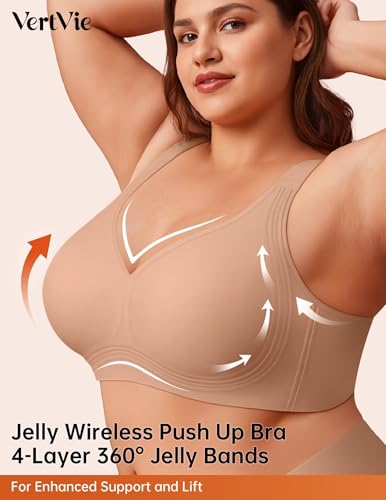 Image of Vertvie Jelly Bras for Women No Underwire Minimizer Support