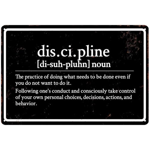 Discipline Gym Sign 8x12 Inch – Motivational Workout Poster for