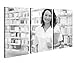 Produktbild Leinwandbild 3 Tlg Apotheke Frau Arzt Gesundheit Medizin Schwarz weiß Leinwand Bild Bilder Holz fertig gerahmt 9P1058, 3 tlg BxH:120x80cm (3Stk 40x 80cm)