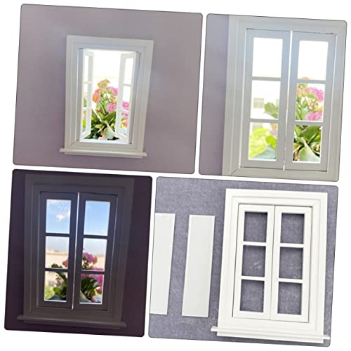 ibasenice 1 Peça Janela De Treliça Branca Dupla Aberta Modelo De Porta Aberta Dupla Janela Branca Fi