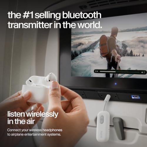 Twelve South AirFly SE | Bluetooth Wireless Audio Transmitter Adapter for AirPods/Headphones, 20+ Hr Battery, Works with 3.5mm aux Jacks on Airplanes, TVs, Gym Equipment, and Travel - 3