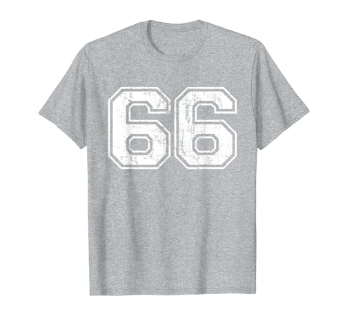 Number 66 Varsity Distressed Vintage Sports Team Practice T�V���c
