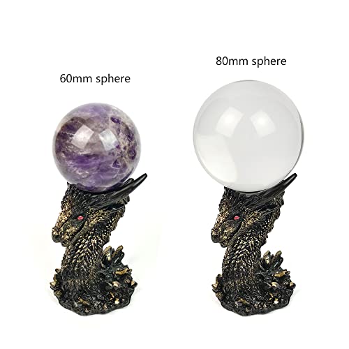 OmyLens - Dragon Head Glass Ball Holder Feng Shui Glass Sphere Natural Healing for 50-90mm Sphere, Black/White, 4.5 Inches - Image 4