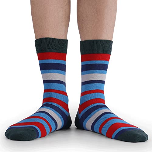 5 Pairs Of Breathable Men's Socks Multicolored Funny Striped Men's Cotton Socks Large Size2