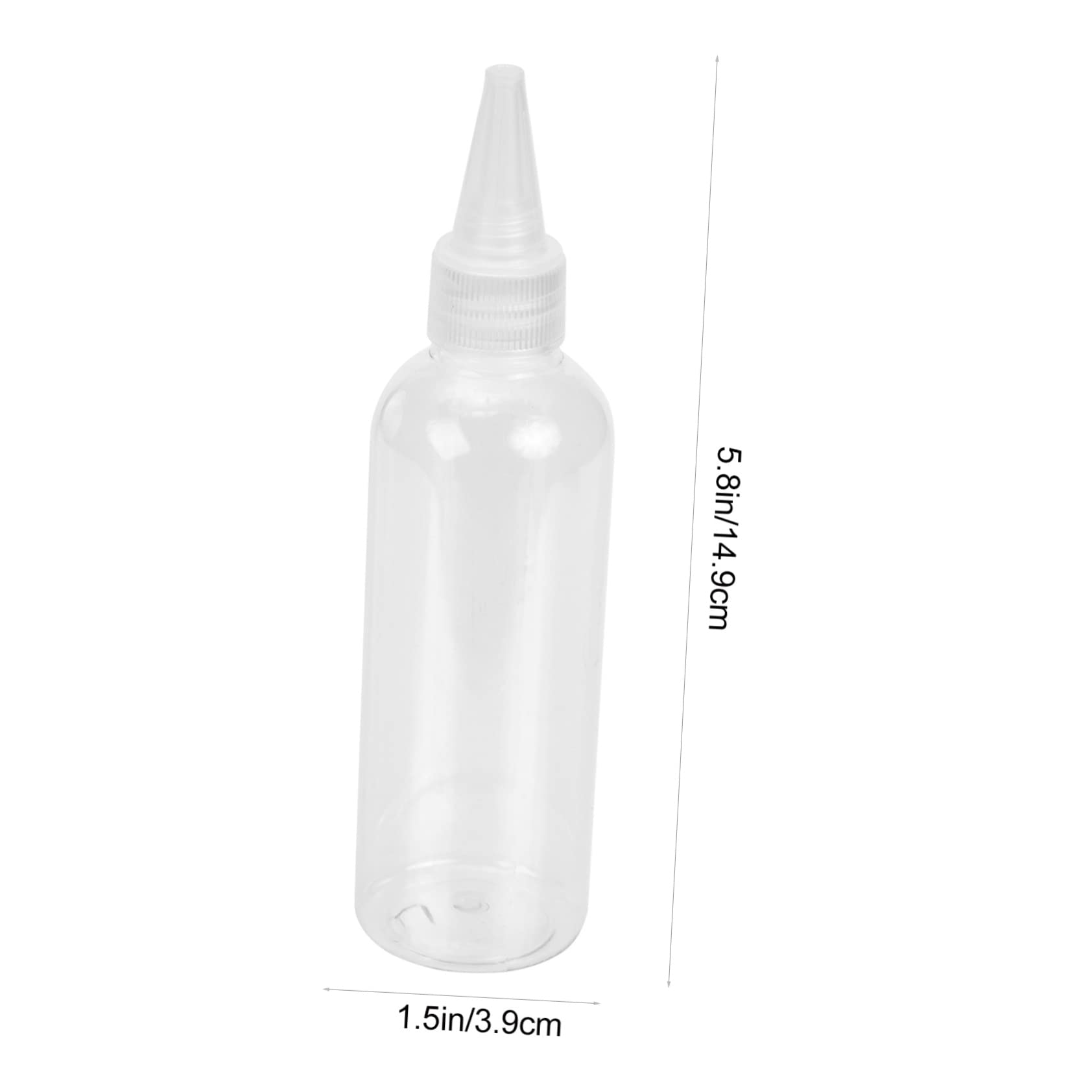 Healeved 100ml Squeeze Bottles Pointed Tip Hair Dye Bottles Pe Plastic Easy to Clean Leakproof Random