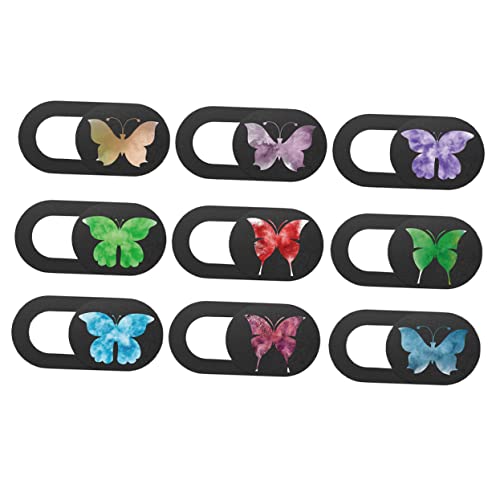 Copertura Webcam Scorrevole 9 Pezzi Fotocamera in ABS Privacy Facile da Aprire E Chiudere per Foto Stile Casuale