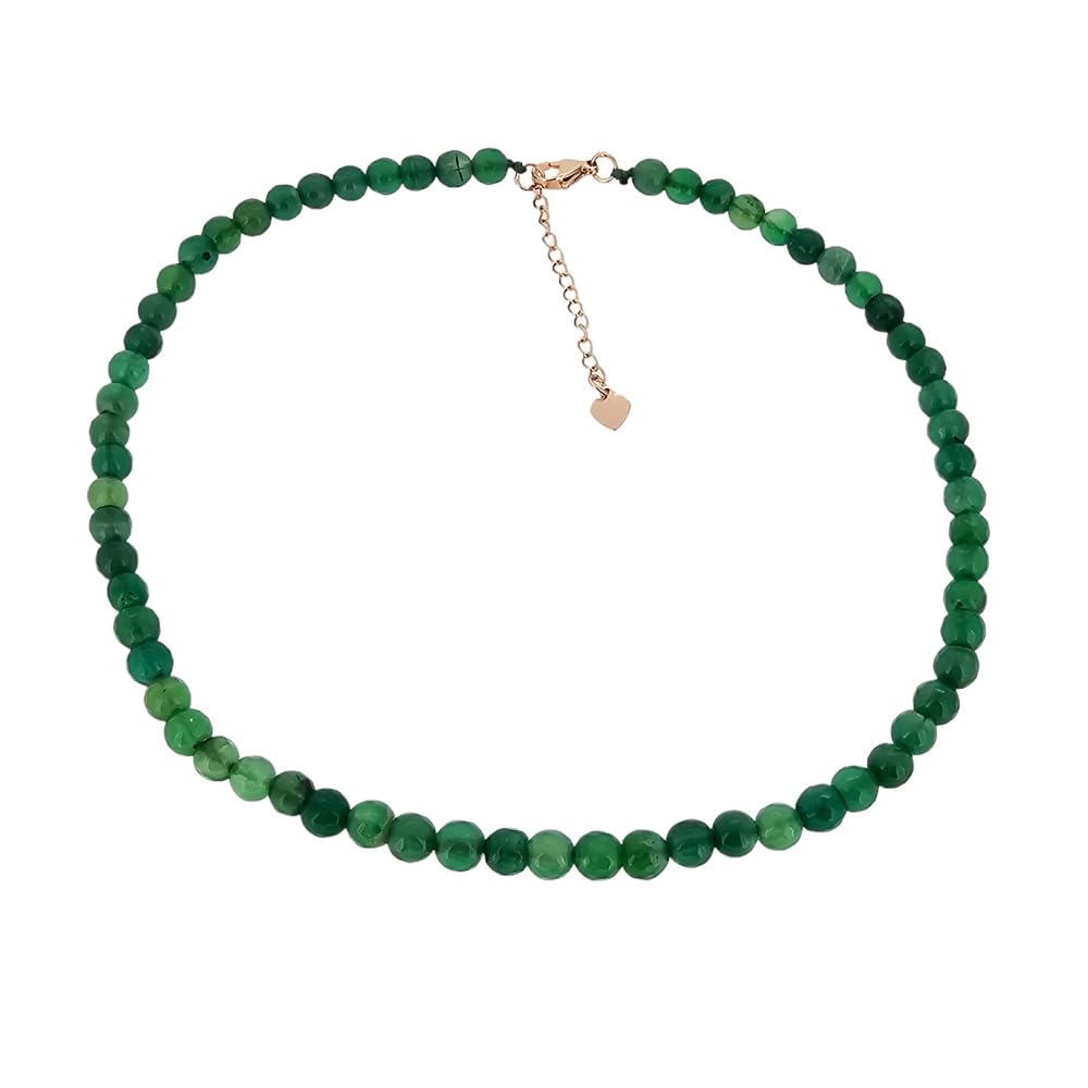 Handmade Women's Girls Edelstein Perlen Halskette Choker 6mm Runde Perlen - Natürliche Edelsteine Healing Crystal Beaded Jewellery | Geschenkideen für Frauen, Mädchen