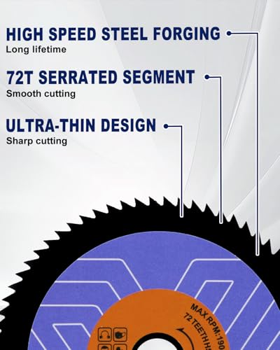 Image of 3-Inch HSS Circular Saw Blade Set - 4-Piece Cutting Discs for Soft Metal Copper Aluminium Wood Plastic - Compatible with Angle Grinders and Circular Saws with a 3 /8 inch (10mm) Arbor