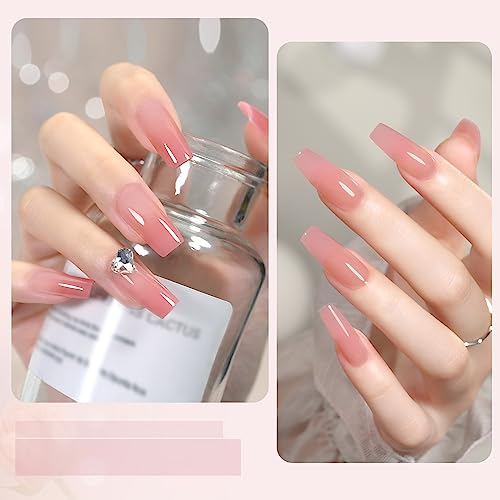 GAOY Poly Gel, 60g Nail Extension Gel, Pink Nude Builder Enhancement for Beginner & Professional Nail Art Salon DIY at Home