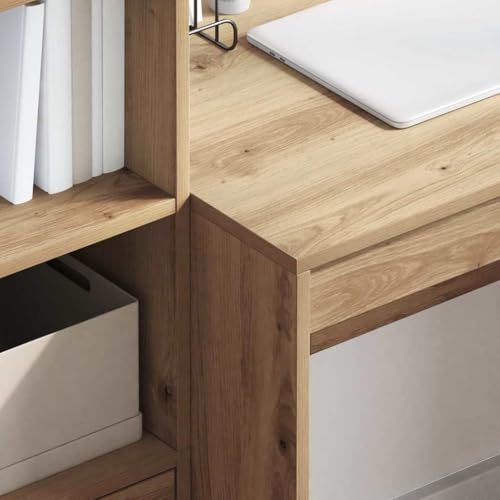 Bureau en bois de chêne 90x50 cm compact et ergonomique - 5