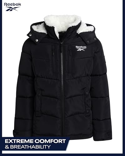 Reebok Girls Winter Coat - Heavyweight Quilted Girls Jacket Zip Up Weather Resistant Puffer Kids Winter Coat with Pockets4