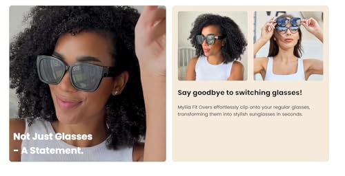 Myliia Fit Over Sunglasses for Men and Women - Polarized with UV400 Protection - Lightweight Wrap Around Eyewear3