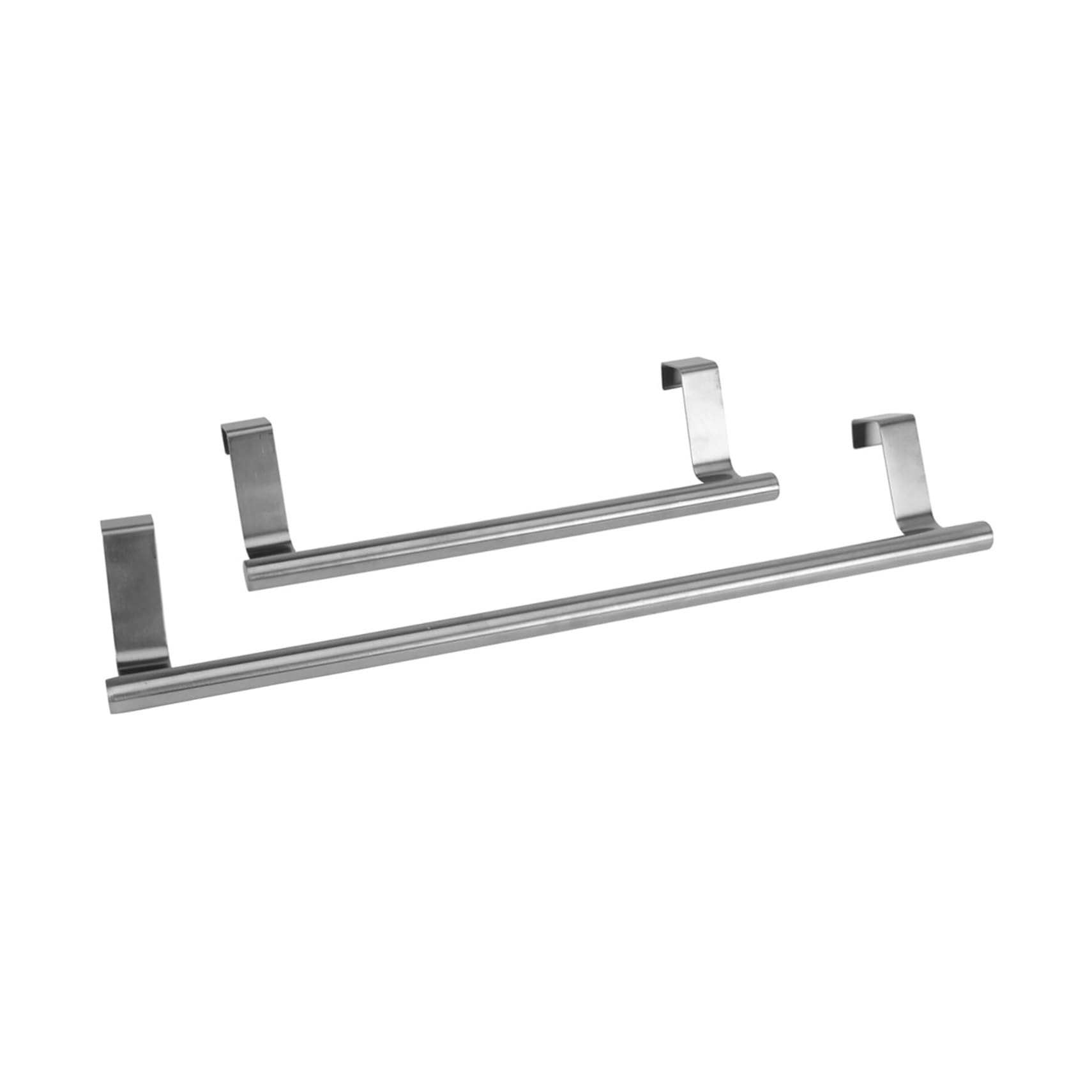 Set of 2 Behind the Door Towel Rack with Hanging Rod – No Drill, Easy to Install, Sturdy & Space Saving Storage for Kitchen and Bathroom