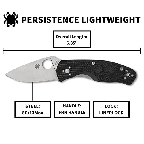 Spyderco Persistence Lightweight Knife with 2.77" Stainless Steel Blade and Durable Black FRN Handle - PlainEdge - C136PBK - Image 5