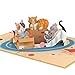 Produktbild papercrush® Pop-Up Karte Niedliche Katzen [NEU!] - Handgemachte 3D Geburtstagskarte mit Katze für Frau, Freundin & Mädchen - Besondere Glückwunschkarte zum Geburtstag von Katzenliebhaber